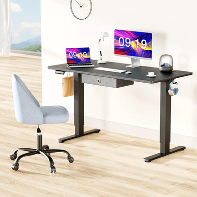 Electric Standing Desk, Height Adjustable 55x24 Inch, Ergonomic Home Office Workstation