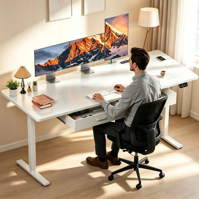 Electric Standing Desk, Height Adjustable Gaming Workstation with Memory, 80kg Load Capacity