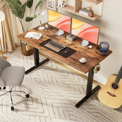 Electric Standing Desk, Height Adjustable 55x24 Inch, Ergonomic Home Office Workstation