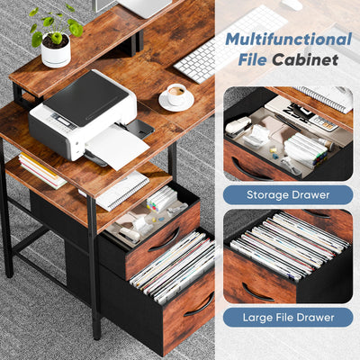 anadesks 62IN L Shaped Computer Desk with 2 Drawers Wood Table with Adjustable Storage Shelves Charging Station Desk for Office
