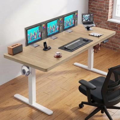 Large Electric Standing Desk 71x30, Brushless Motor, 220lb