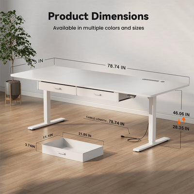 Electric Standing Desk, Height Adjustable Gaming Workstation with Memory, 80kg Load Capacity