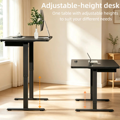 Electric Standing Desk, Height Adjustable Gaming Workstation with Memory, 80kg Load Capacity