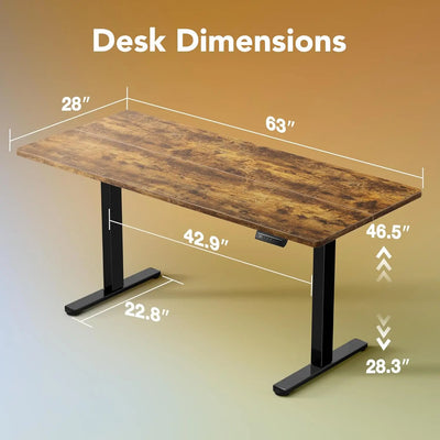 Electric Standing Desk, Adjustable Height, 4 Memory Settings, Home Office