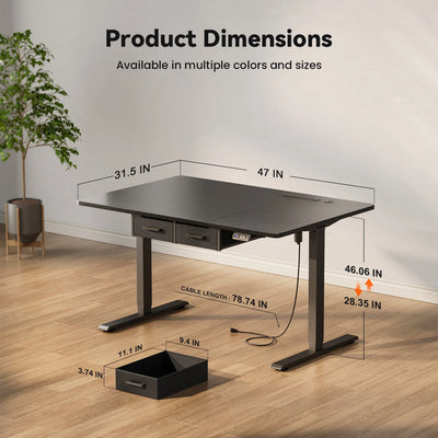 Electric Standing Desk, Height Adjustable Gaming Workstation with Memory, 80kg Load Capacity