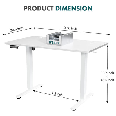 Electric Standing Desk, Height Adjustable 40x24 Inch, Ergonomic Workstation
