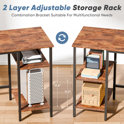 anadesks 62IN L Shaped Computer Desk with 2 Drawers Wood Table with Adjustable Storage Shelves Charging Station Desk for Office