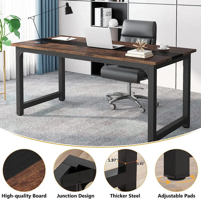 Large Computer Desk, 70" Modern Office Workstation for Home Study