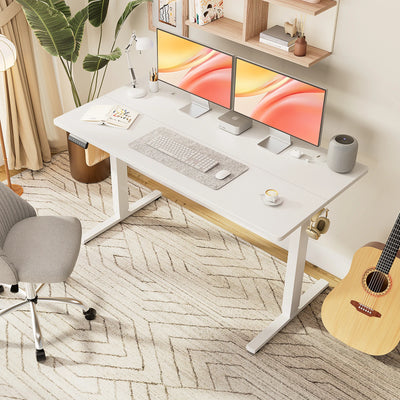 Electric Standing Desk, Height Adjustable 55x24 Inch, Ergonomic Home Office Workstation