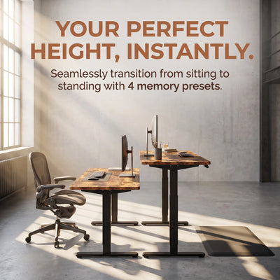 Electric Standing Desk, Adjustable Height, 4 Memory Settings, Home Office