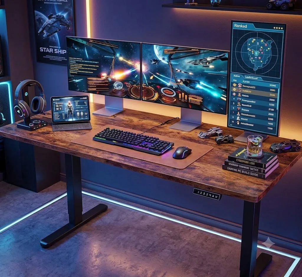 Electric Standing Desk, Adjustable Height, 4 Memory Settings, Home Office