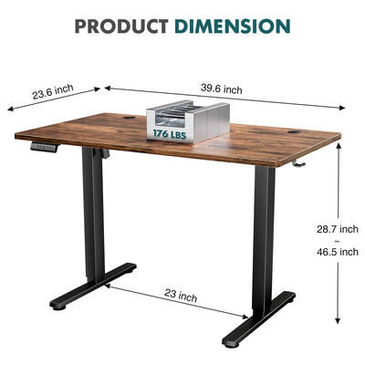Electric Standing Desk, Height Adjustable 40x24 Inch, Ergonomic Workstation