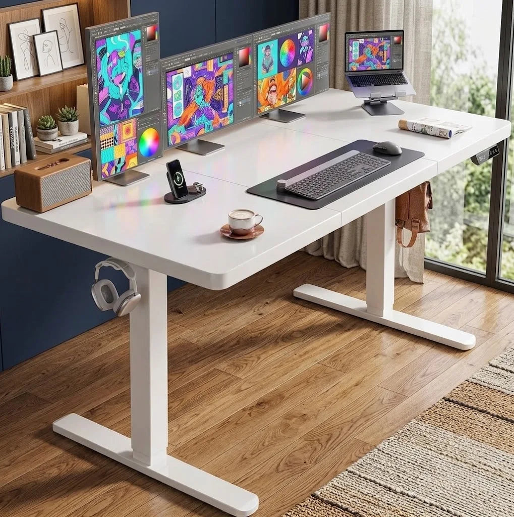 Large Electric Standing Desk 71x30, Brushless Motor, 220lb