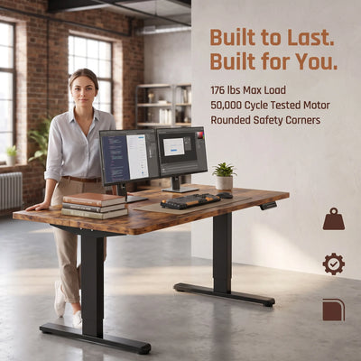 Electric Standing Desk, Adjustable Height, 4 Memory Settings, Home Office