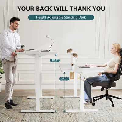 Electric Standing Desk, 63x24 Inch Height Adjustable, Ergonomic Office Workstation