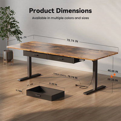 Electric Standing Desk, Height Adjustable Gaming Workstation with Memory, 80kg Load Capacity