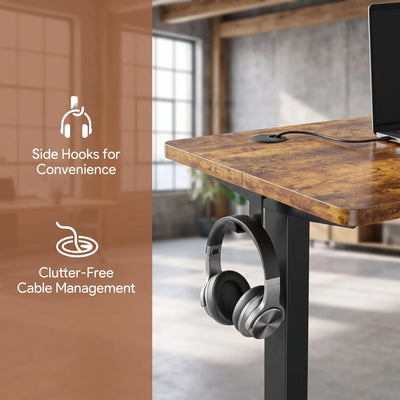 Electric Standing Desk, Adjustable Height, 4 Memory Settings, Home Office