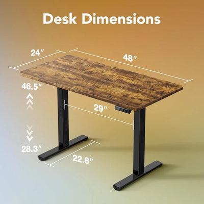 Electric Standing Desk, Adjustable Height, 4 Memory Settings, Home Office
